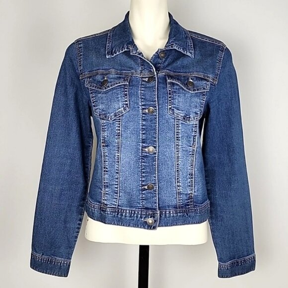 Artisan NY Women's Button Up Jean Jacket Blue Denim Fade Size M - Picture 1 of 15
